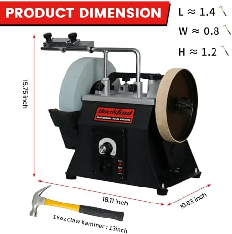 BUCKTOOL 10" 1.2A Variable Speed Wet Sharpening System,Two Way Rotation