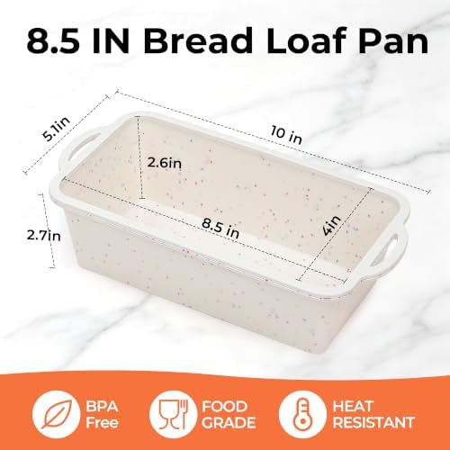 2 Pack Bread Loaf Pan 8.5 IN, Metal Reinforced Bread Pan Standard Size