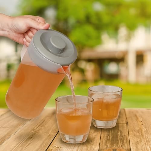Water Pitcher with Lid 1 Gallon Pitcher BPA Free & Phthalate Free - Gray