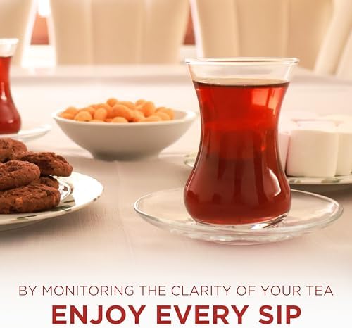 Turkish Tea Glass Set of 6 with Saucers, Arabic Moroccan Tea Cup Set