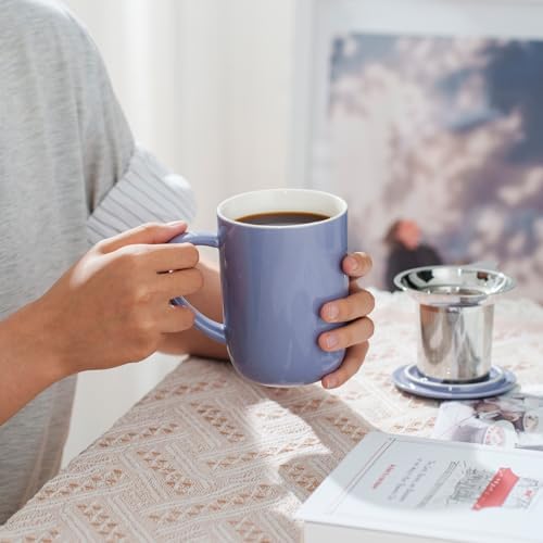 CEEFU 16oz Porcelain Tea Mug with Infuser, Lid and Coaster
