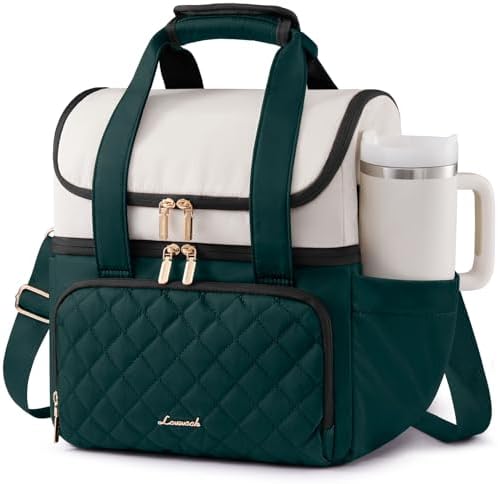 LOVEVOOK Insulated Lunch Box for Women,Large Double Deck Adult Lunch Bag