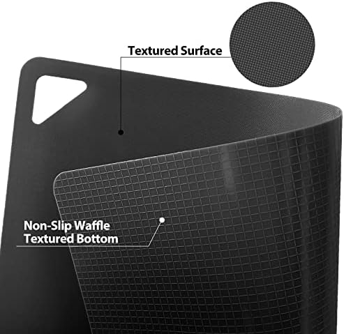 WK Flexible Plastic Cutting Boards for Kitchen, Cutting Board Mats Set of 3, Nonslip Cutting Board for Meat, Thin Cutting Sheets with Hole, Dishwasher Safe, BPA Free, 14.5x11.5"