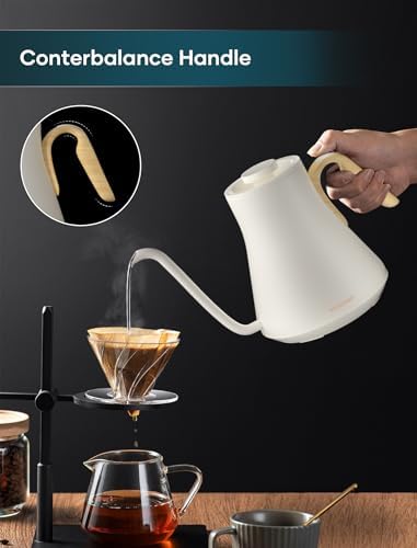 INTASTING Gooseneck Electric Kettle with ±1℉ Temperature Control, 0.9L