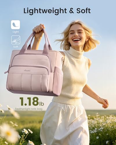 LOVEVOOK Lunch Box for Women,Puffer Lunch Bag with Wide Opening,13L, Purple