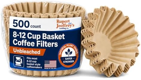 8-12 Cup Basket Coffee Filters (Natural Unbleached, 500)
