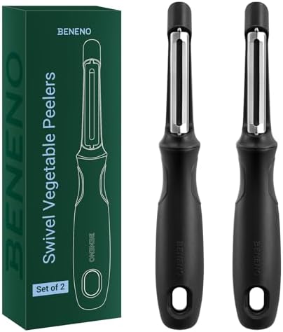 Beneno Swivel Vegetable Peeler, Smooth Peeling Potato Peeler (2, Black)