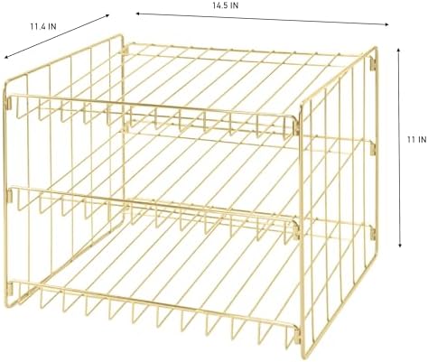 Kitchen Details 3 Tier Can Storage Organizer Rack in Gold