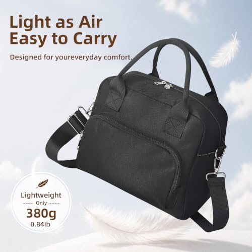 LOVELYWIND Large Insulated Lunch Bag For Women, Black Lunch Box 12L