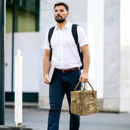MIYCOO Lunch Bag for Men & Women, Expandable Double Deck Lunch Box, 15L