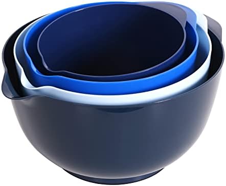 BoxedHome Classic Mixing Bowls Set of 4, BPA Free Plastic, Microwave Safe