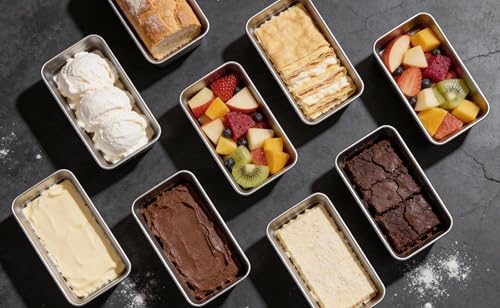 Leonyo 6.3x3.5IN Stainless Steel Mini Loaf Pans for Baking Bread, 8 Pack