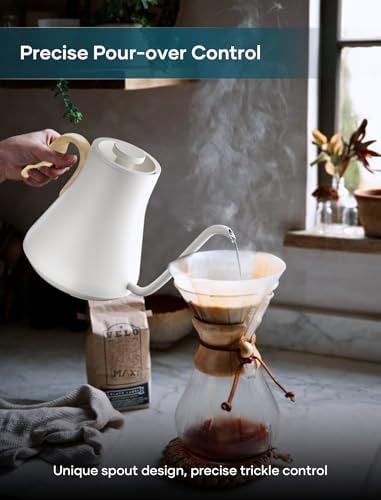 INTASTING Gooseneck Electric Kettle with ±1℉ Temperature Control, 0.9L