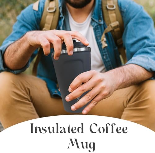 Insulated Travel Coffee Mug, Stainless Steel Coffee Cup with Leakproof Lid
