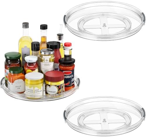 LAMU 3 Pack 12'' Lazy Susan Organizer Turntable for Cabinet, Pantry Organizers and Storage, Rotating Condiment Organizer for Kitchen, Table Top, Fridge, Countertop, Spice Organization