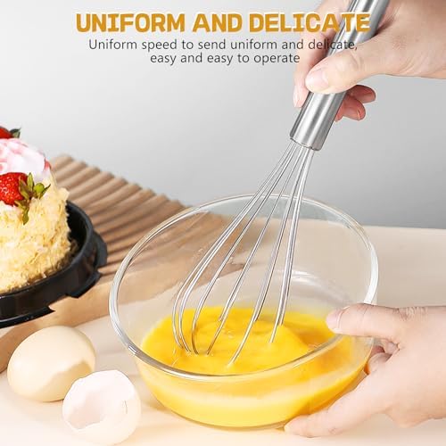 NileHome Stainless Steel Whisk Set 8" 10" + 12" Semi-Automatic Rotary