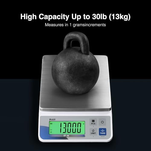 Polit Digital Kitchen Scale 18lb/8kg, 0.5g Food Scale for Baking