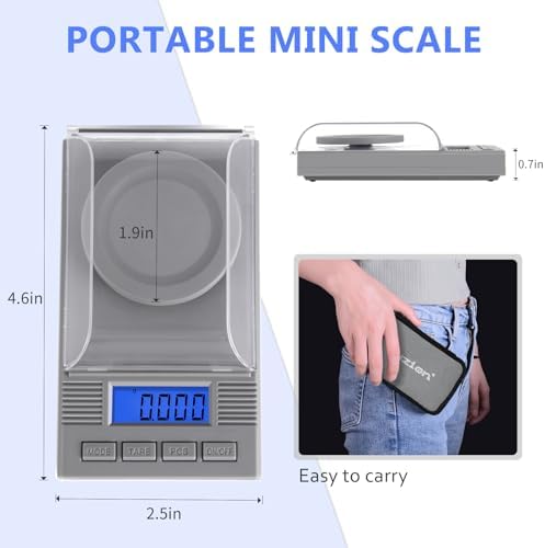 Fuzion Digital Milligram Scale 50g/0.001g, Powder Scale 6-in-1 Kit