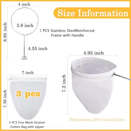 WMKGG Ultra Fine Mesh Strainer Bags, Reusable Mesh Filter Bags