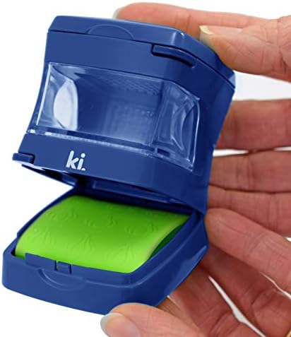 Garlic-A-Peel Garlic Press, Crusher, Cutter, Mincer, and Storage Container - Includes Silicone Garlic Peeler - Easy to Clean - Stainless Steel Blades – (Blue), standard