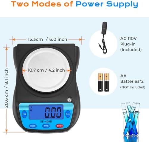 Bonvoisin Digital Lab Scale 600g x 0.01g Precision Electronic Scale LCD Display Analytical Balance Jewelry Scale Scientific Scale 0.01g Accuracy