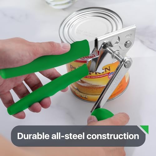 UHIYEE Commercial Can Opener Heavy Duty, Hand Crank for Large Cans, Green