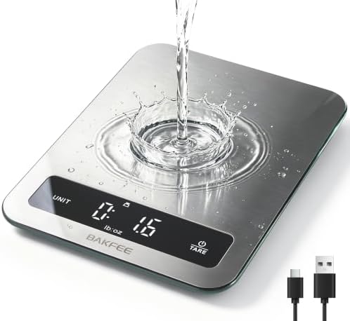 Waterproof Food Scale, 22lb Kitchen Scale, IP67, Rechargeable, Grey