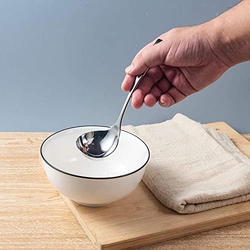 IMEEA 7.6-Inch Small Serving Ladle, 18/10 Stainless Steel Gravy Spoon for Sauce & Dressing, 2-Piece