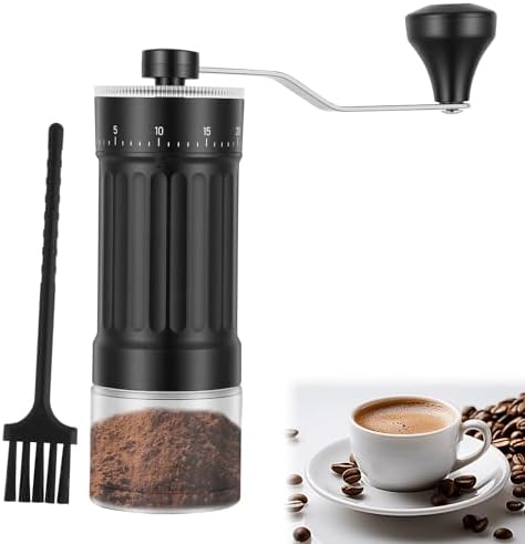 Mini Manual Coffee Grinder with Ceramic Conical Burr, Black