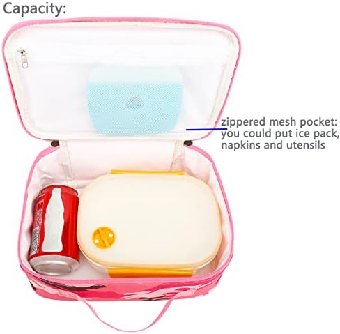 FlowFly Kids Lunch box Insulated Soft Bag Mini Cooler Back to School Thermal Meal Tote Kit for Girls, Boys, PinkCamo