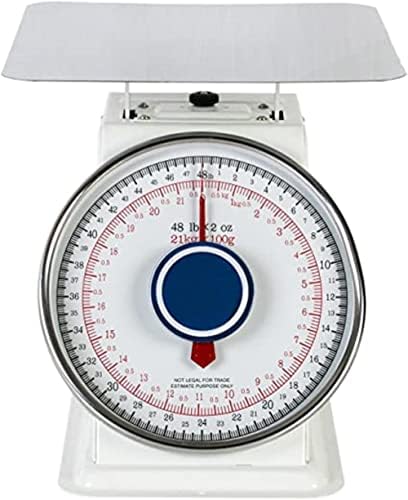 TrueCraftware- 48 lb. Mechanical Kitchen Flat Platform Weighing Food Scale- Heavy Duty Portion Control Mechanical Kitchen and Food Scale Industrial Dial Scale for Kitchens and Restaurants
