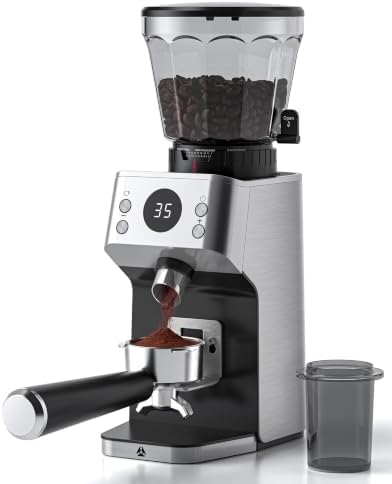 AAOBOSI Espresso Coffee Grinder, Anti-Static, 45 Grind Settings,40s Timer