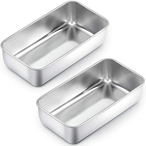 TeamFar Loaf Pans for Baking Bread, 9 x 5 Inch Stainless Steel Loaf Pans