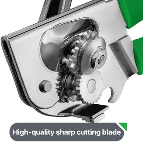 UHIYEE Commercial Can Opener Heavy Duty, Hand Crank for Large Cans, Green