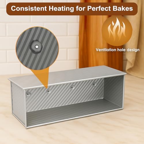 Pullman Loaf Pan with Lid, 2-Pack, 13x5 and 8.4x4.8 Inch