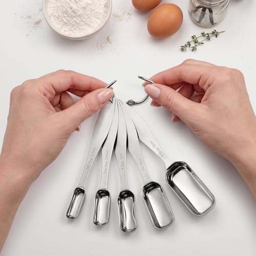 FANGSUN Stainless Steel Measuring Cups and Spoons Set of 10