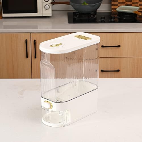 Sooyee Clear Rice Dispenser, Large Cereal Dispenser with Lid