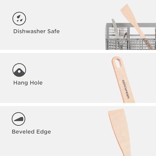 Epicurean Kitchen Series Utensils Angled Turner, Spatula and Saute Tool - Dishwasher Safe, Non-Toxic and Made in the USA,Natural