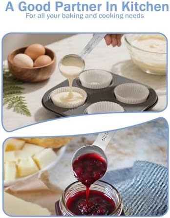 Teaspoon Measuring Spoons, 7.5mL (7.5 cc | 1/4 oz) Stainless Steel Teaspoon Scoop, Long Handle Metal Measuring Spoons for Cooking,Baking (0.25 OZ)