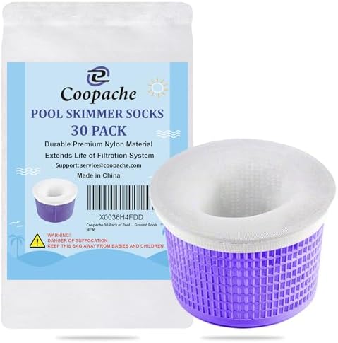 Coopache 30 Pack of Pool Skimmer Socks Filters Baskets Trap Debris Leaves