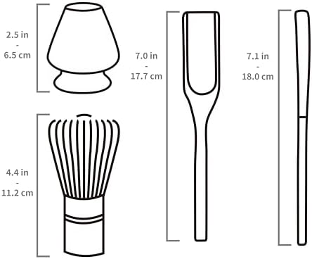 TEANAGOO Matcha Whisk Set, Bamboo Matcha Whisk (Chasen), 4 Pcs Traditional Starter Matcha Set, Scoop (Chashaku) Tea Spoon Whisk Holder, Matcha Accessory, Bamboo Whisk For Matcha Tea (100prongs)
