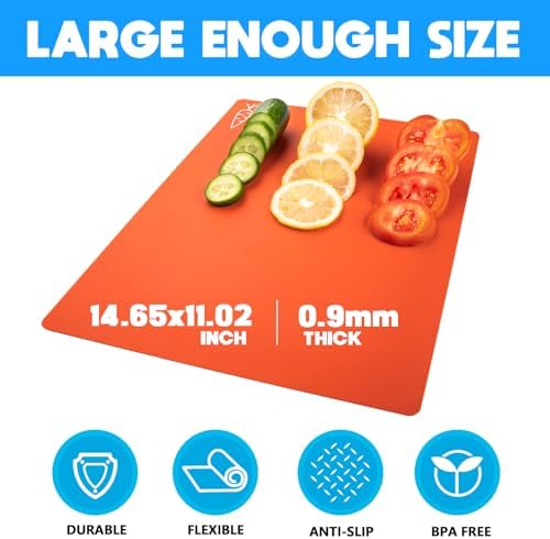 Goodluck 7 Pieces Flexible Cutting Boards, BPA Free Plastic Cutting Boards for Kitchen, Non Slip Cutting Mat for Meat and Vegetables (Pack of 2)