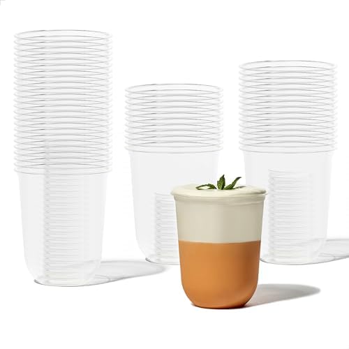 TOSSWARE NATURAL Arc - Plant Based Cups 16 oz - Plastic Alternative Cups for Parties, Bachelorettes, Weddings - Recyclable Clear Cold Cups - Set of 1000