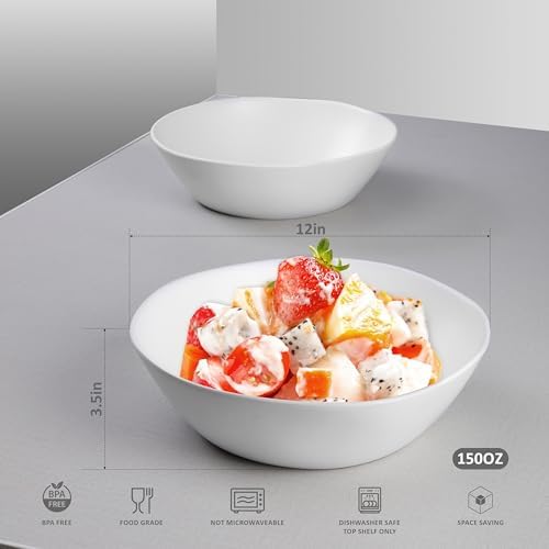 Melamine Serving Bowl, 2 Pack 12 inch Salad Bowls, Fruit bowl