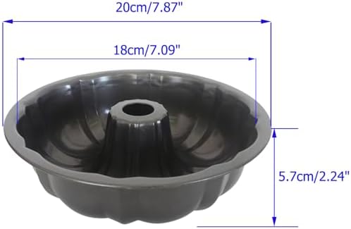 7" Cake Pan, Carbon Steel Nonstick Fluted Tube Gugelhupf Mold