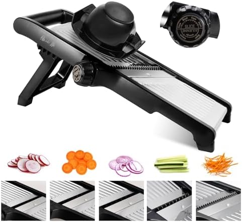 Adjustable Mandoline Slicer 5-in-1 Stainless Steel Vegetable Cutter