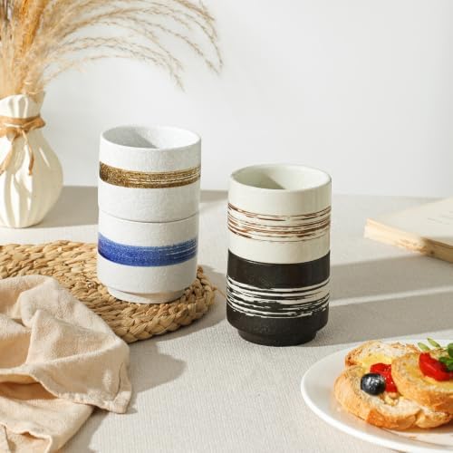 Ceramic Tea Cup Set, Japanese Tea Cups(4 Pack), Small Tea Cups,Macha Cups,Cups for Tea and Coffee