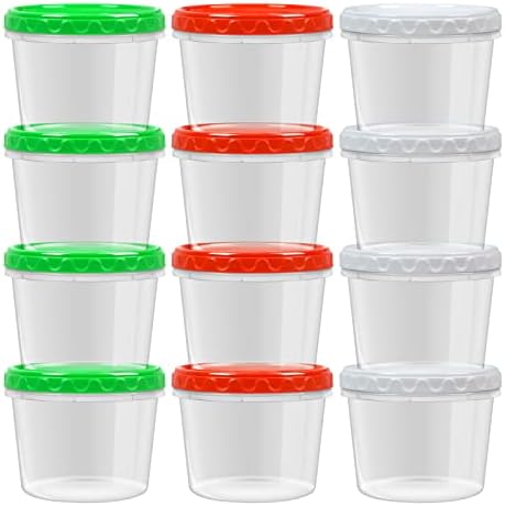 EONJOE 32oz Plastic Freezer Food Leftovers Containers with Lids, 12pcs