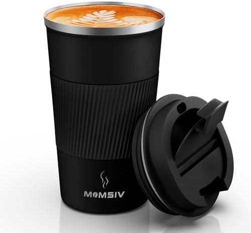 MOMSIV 17oz Travel Coffee Mug, Insulated Coffee Cup with Leakproof Lid