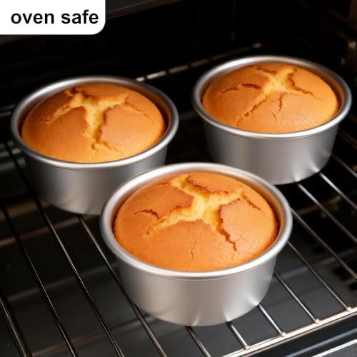 4 Inch Cake Pan Set of 8, Aluminum Mini Cake Pans & 100PCS Parchment Paper